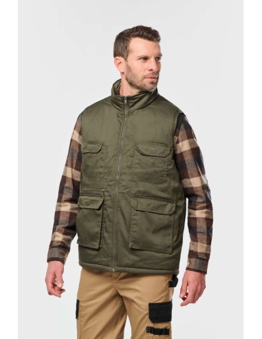 DES-WK607-UNISEX PADDED MULTI-POCKET POLYCOTTON VEST